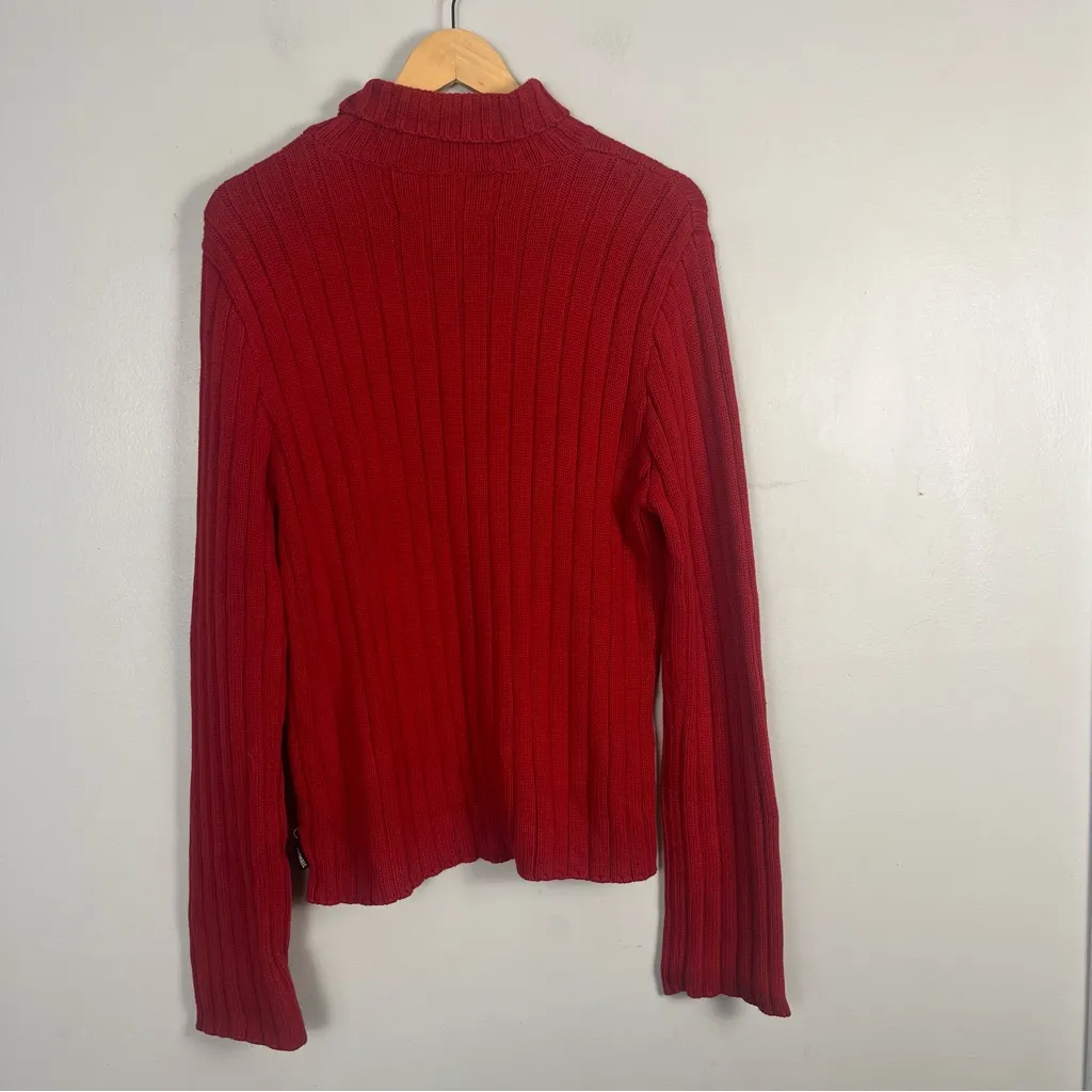 Abercrombie And Fitch Size Lg Red Extra Long Sleeves Vintage Y2K turtleneck - Image 6