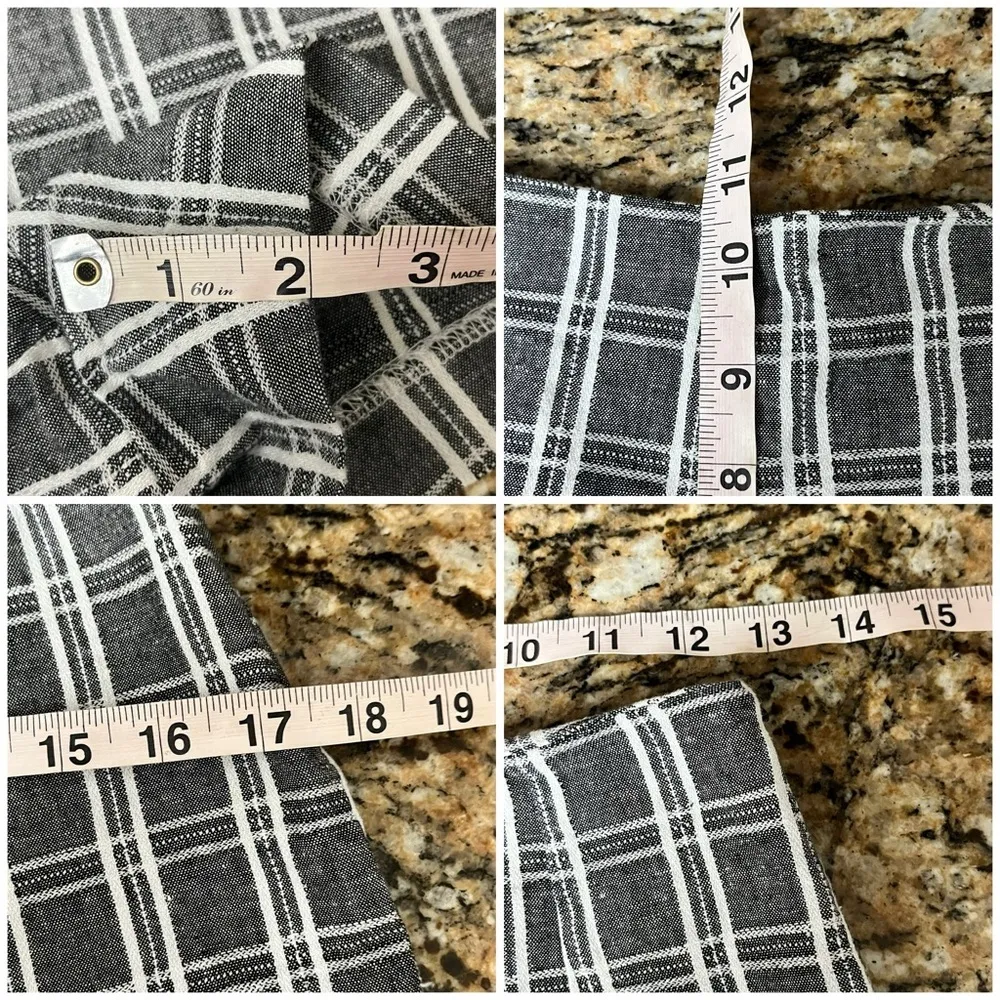 LUMIERE Plaid Linen Blend Shorts Women’s Size S Preppy Academia School Girl Black - Image 4