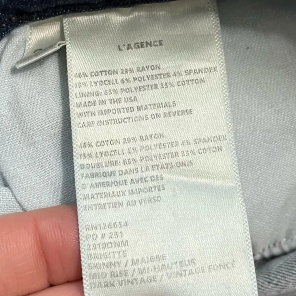 L’Agence • Brigitte Mid Rise Skinny Dark Vintage Jeans - Image 40