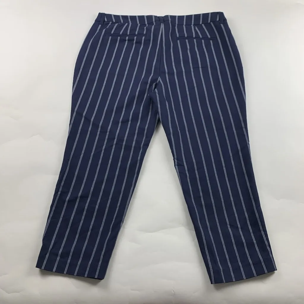 PETITE Old Navy Dark Blue Pinstripe Harper Pant 14P - Image 6