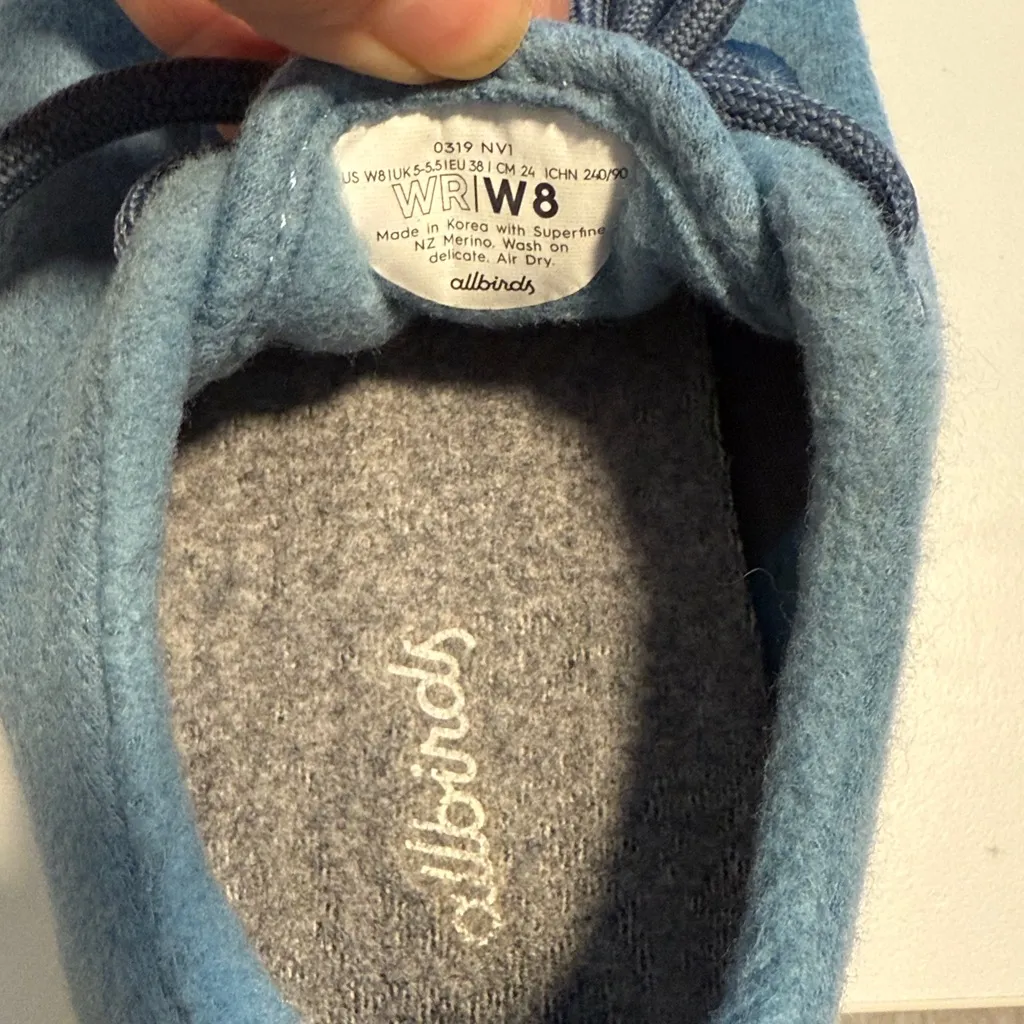 Allbirds blue woolrunner shoes sz 8 - Image 7