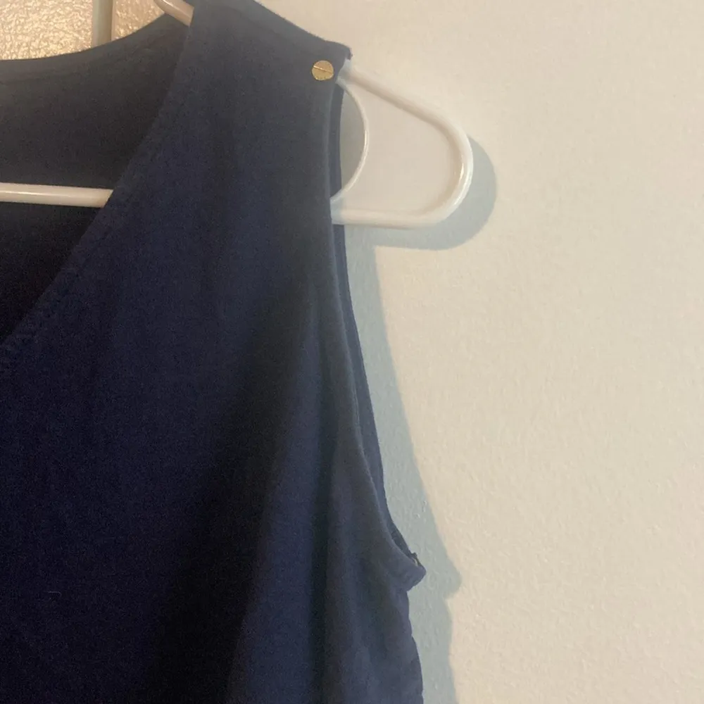 Michael Kors V Neck Cold Shoulder Navy Blue Women’s Size Small Top - Image 4