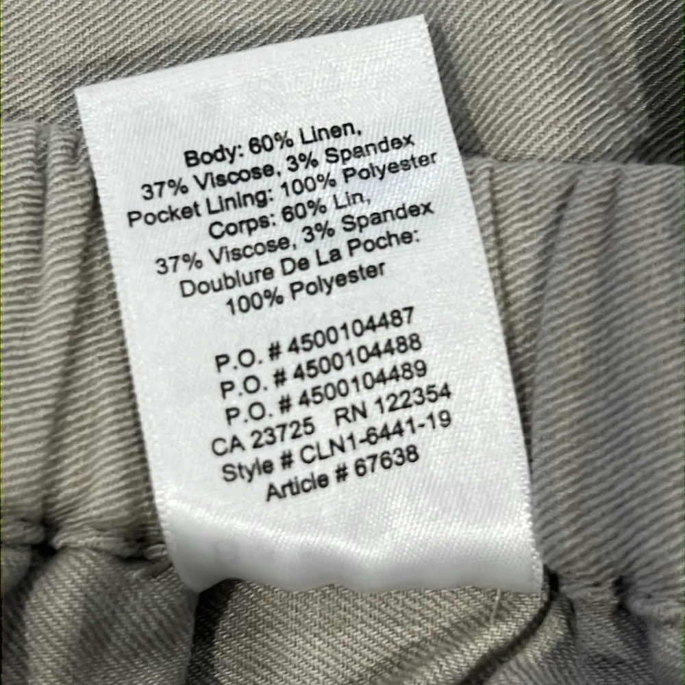 Babaton Aritzia Dexter Pull On Linen Blend Pants Trace Khaki Tan Medium Cropped - Image 8