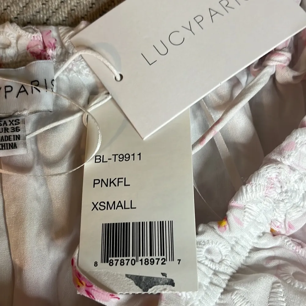 Lucy Paris  eyelet pink floral print blouse - Image 8