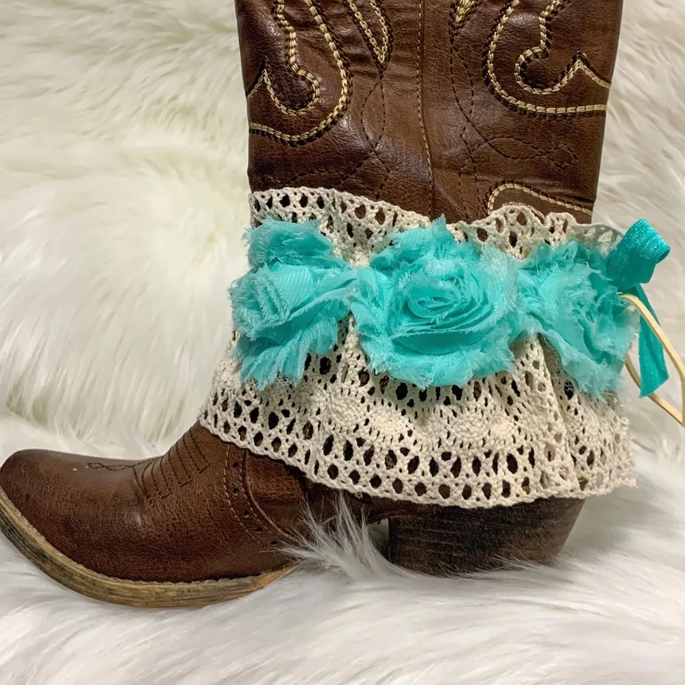 Handmade Women Removable Boot Band.             One Size Boot Cuff - Image 3