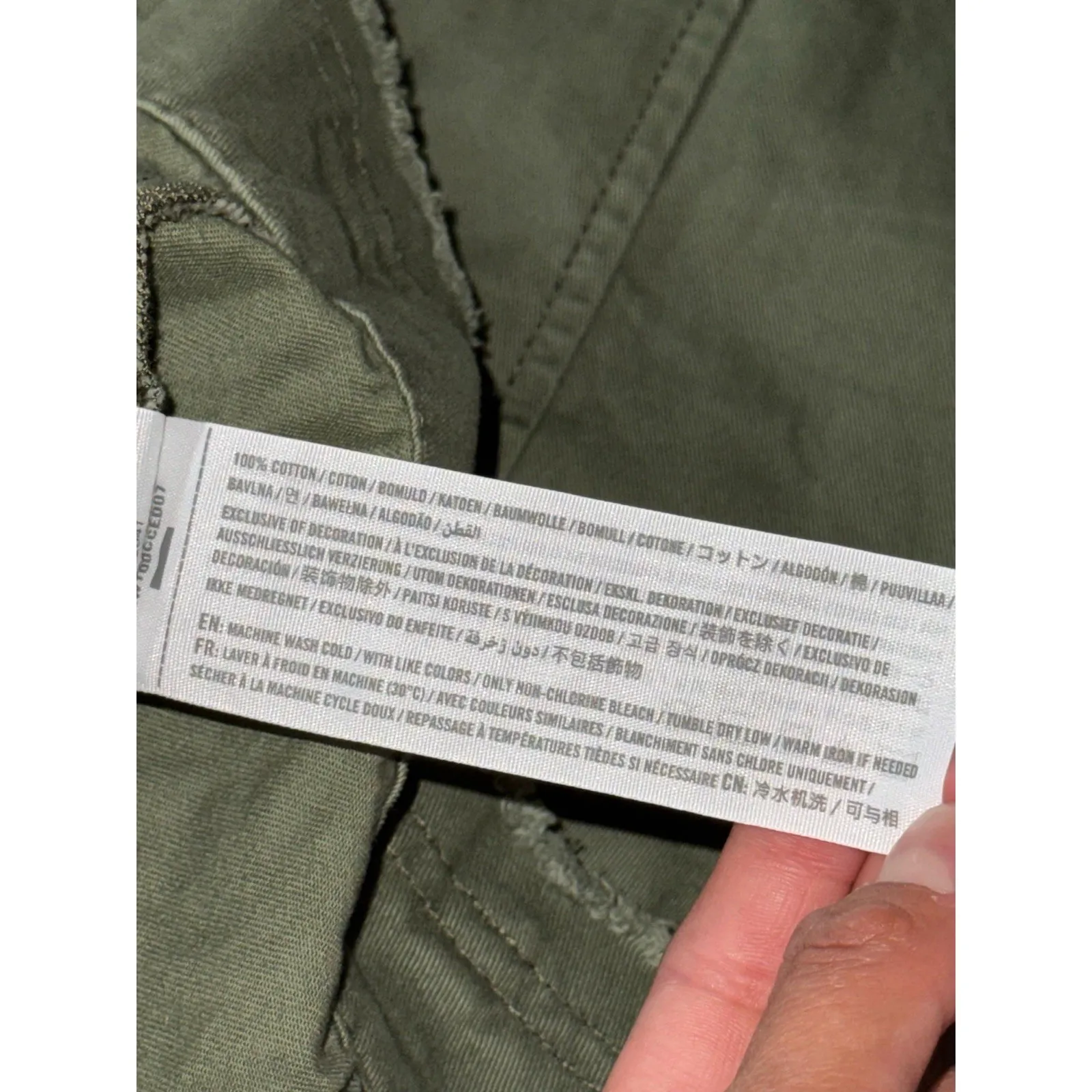 Hollister Women's Utility Distressed Jacket‎ Shirt Army Green Size Large NWT - Image 5