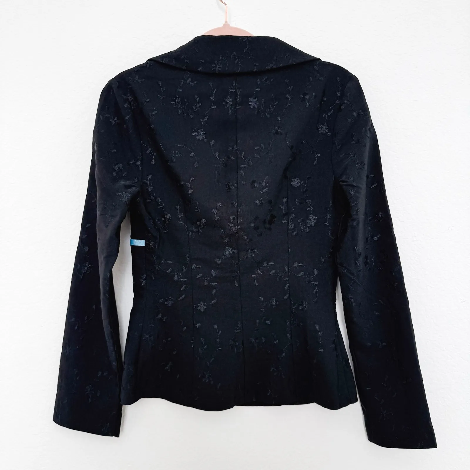 Y2K Trixxi‎ Womens Jacket Size S Black Floral Jacquard Blazer Fairy Grunge Goth - Image 5