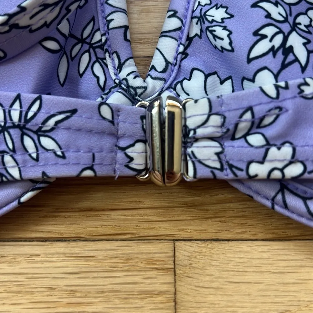 Zaful Purple Floral Bikini Top - Underwire Swimwear Woman’s Size 4 NWT - Image 5