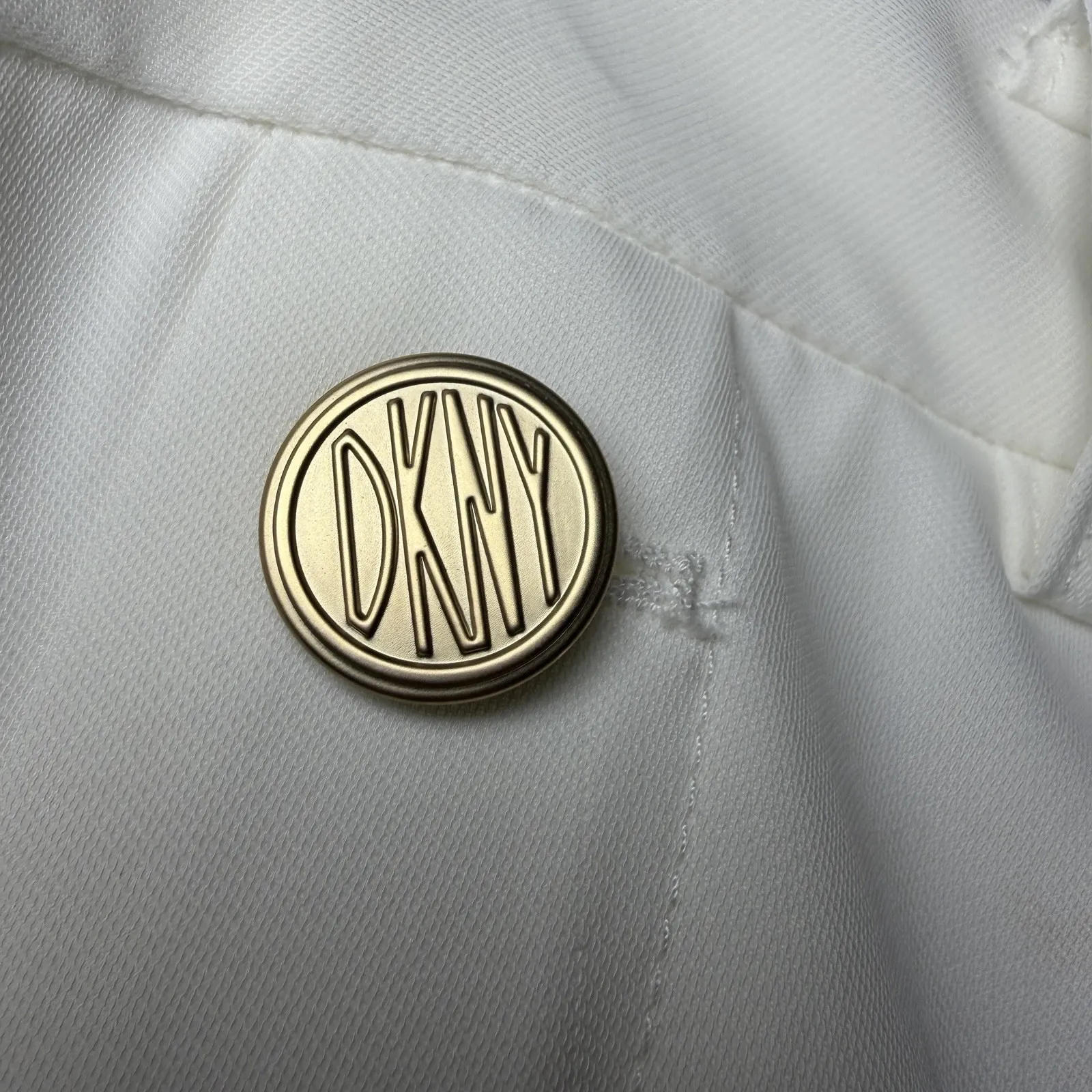 DKNY Women's Hudson Blues Ivy White Size 14 Sailor Wide Leg Pants Gold Buttons - Image 13