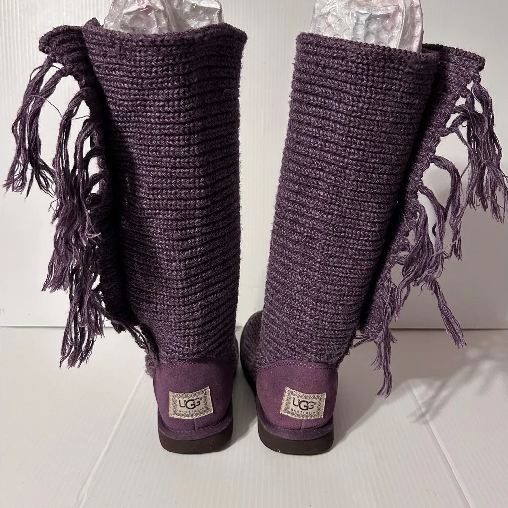 UGG Purple knit button tall winter boots women fits size 7 - Image 6