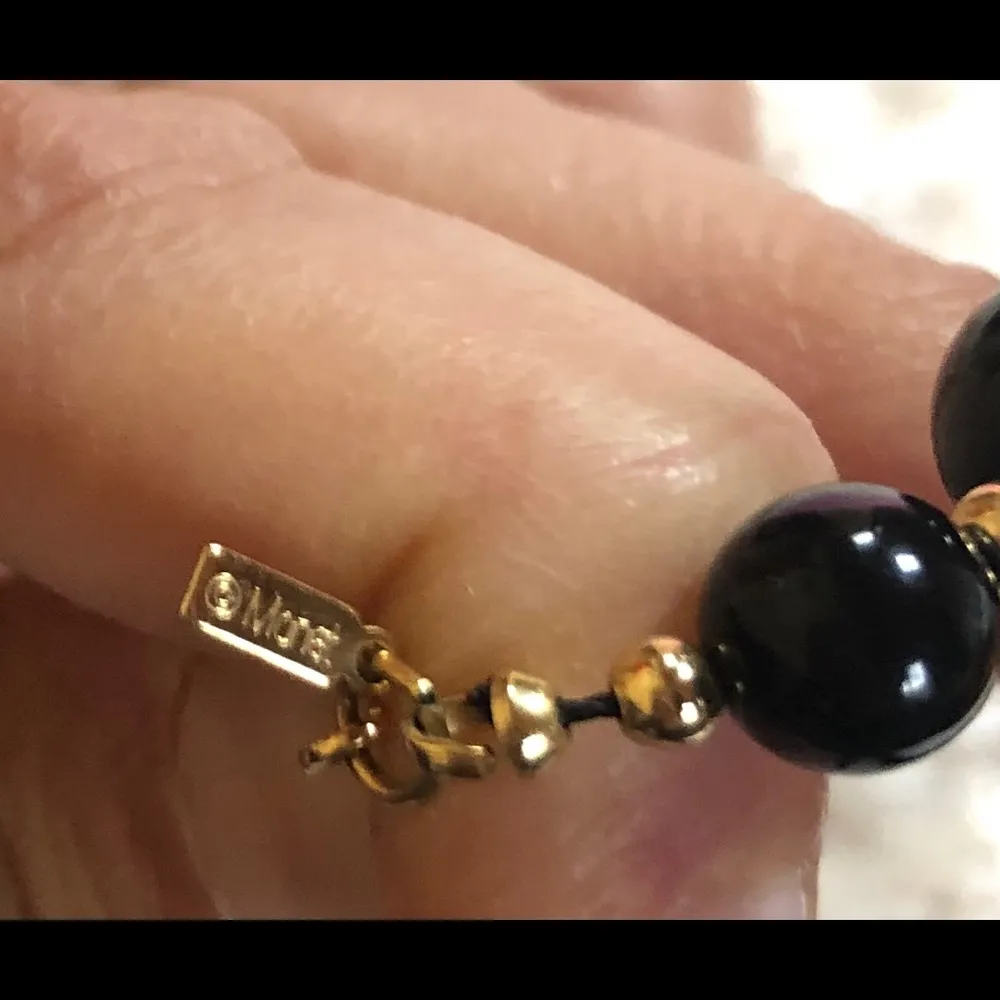 Vintage MONET Black Bead Necklace - Image 5