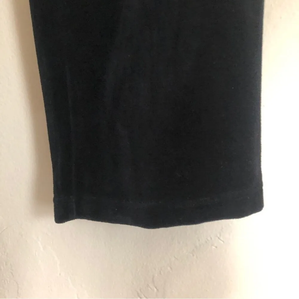 Onque Casuals Black Velour Velvet Wide Leg High Rise Sweatpants Track Pants - Image 4