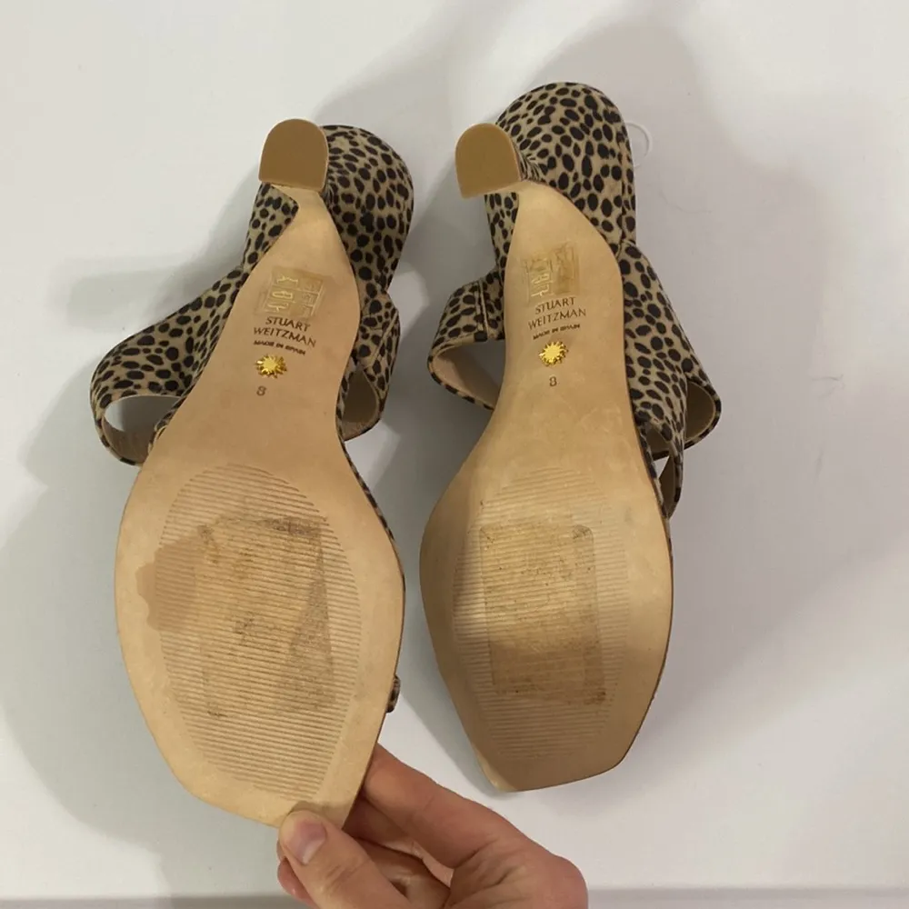 New Stuart Weitzman Lyla 75 cheetah print suede mule high-heel sandals size 8 - Image 12