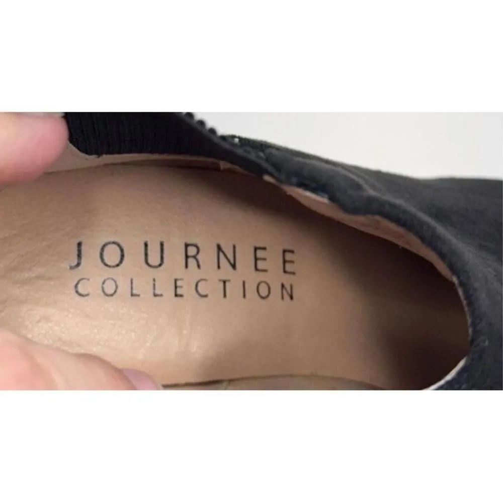 Journee Chelsea Black Pointed Toe Kitten Heel Ankle Boots Booties Size 6 WIDE - Image 9