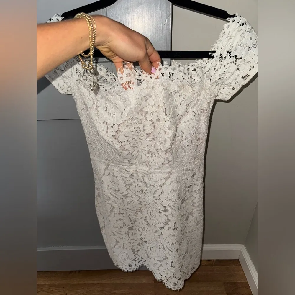 TOBI White Lace Off-Shoulder Dress - Image 3