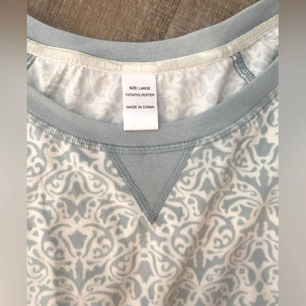 Soft Floral Velour Pajama Set NWOT Womens Large Loungewear Sleepwear Pants Top - Image 4