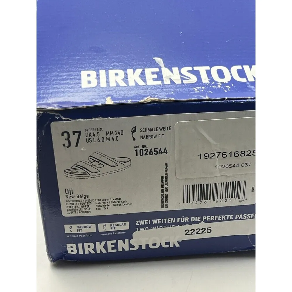 Birkenstock Uji Shine Slide Sandal New Beige Narrow Size 6 US / 37 EU New $160 - Image 3