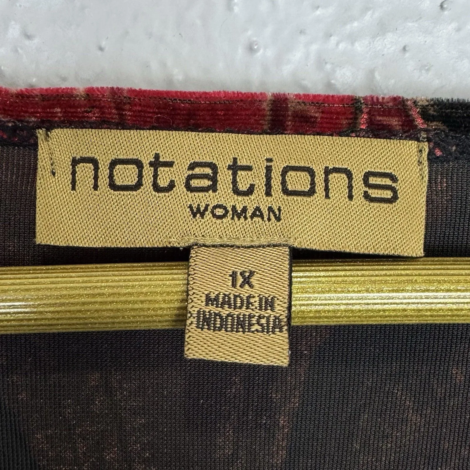 Y2K Vintage Velvet Floral Paisley Top 1X Red Black Grunge Vamp Witchy Whimsigoth - Image 3