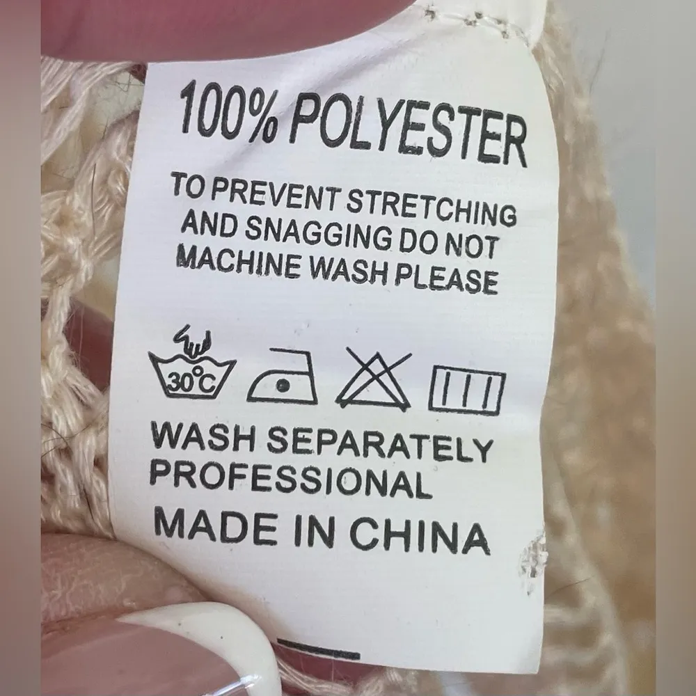 Vintage Womens Tunic Coverup Beige Crochet Tassel Relaxed Sheer Hippie Boho; M Tan Size M - Image 5