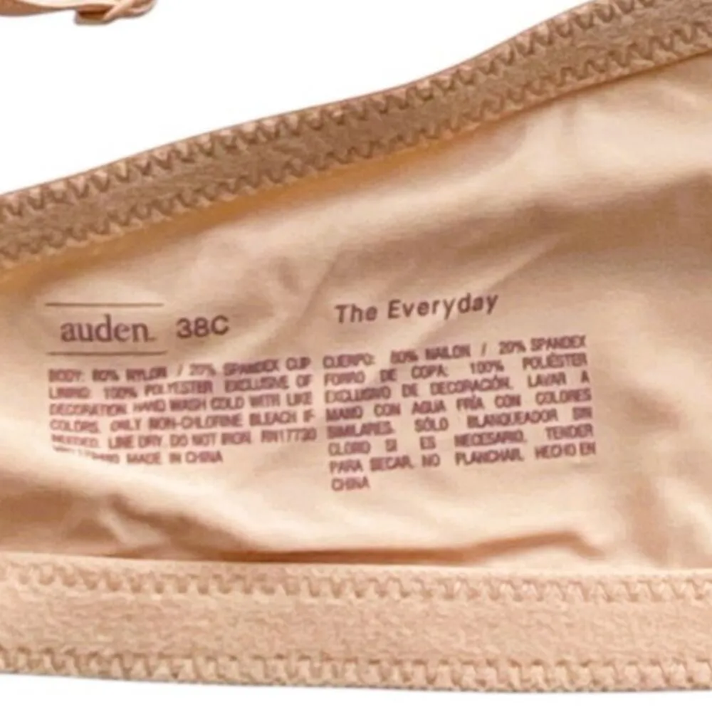 NWT ~ Auden Beige Nude Underwire "The Everyday" Bra ~ Women's Size 38C Tan - Image 6