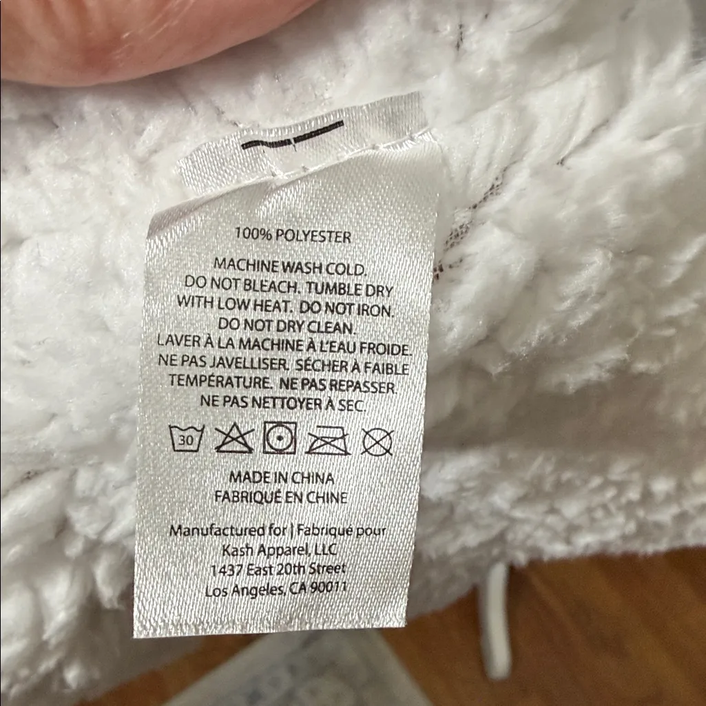 Socialite Hooded Sherpa Wrap Blanket Cape Tan Plush Faux Fur Lined Cozy Throw - Image 8