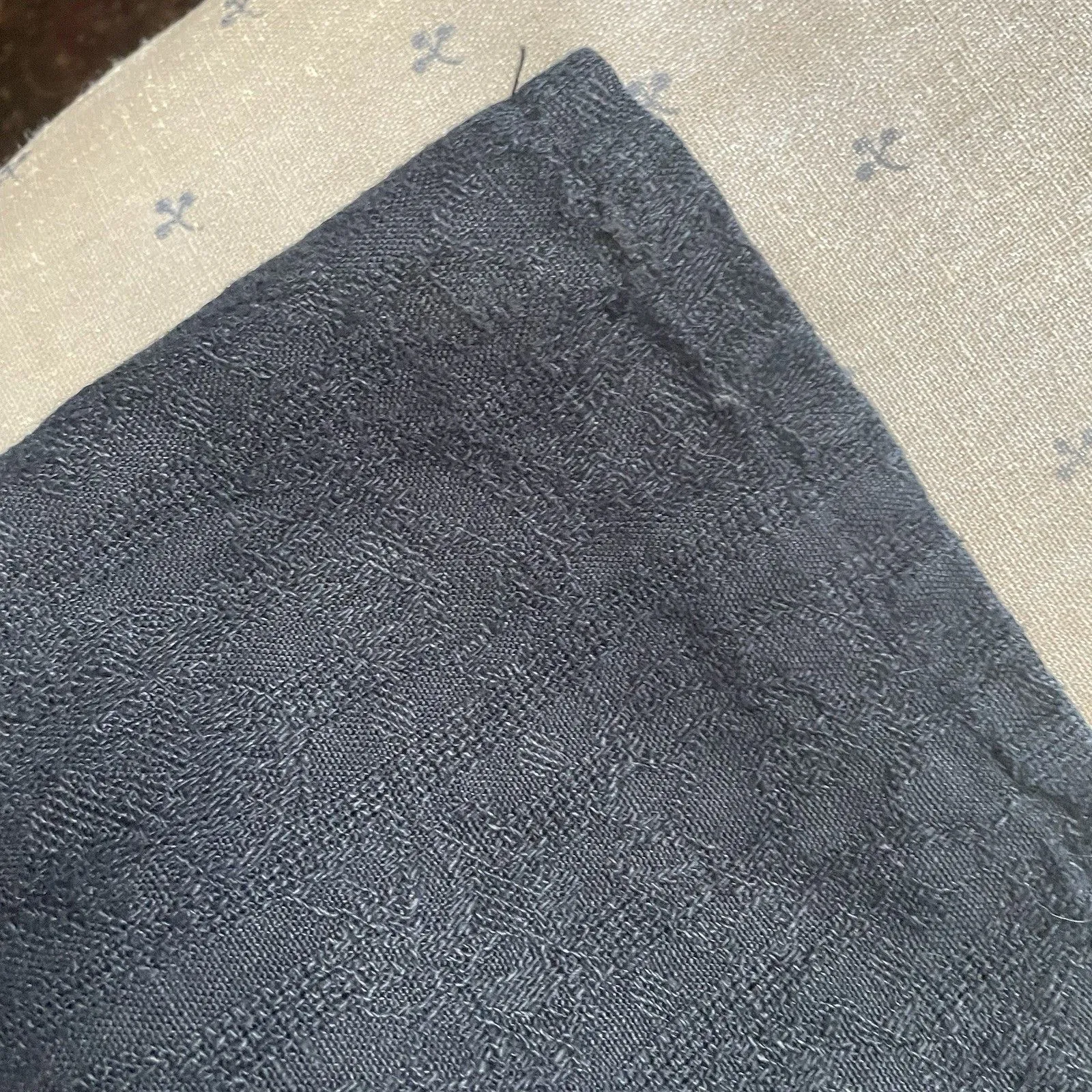 FLAX Pants Womens L Black Linen Wide Leg Elastic Waist Boho Lagenlook Relaxed Size L - Image 13