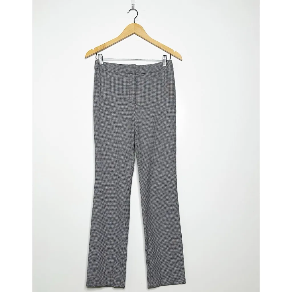 Aritzia Babaton Atelier Houndstooth Straight Leg Slit Hem Dress Pants Size 4 - Image 3