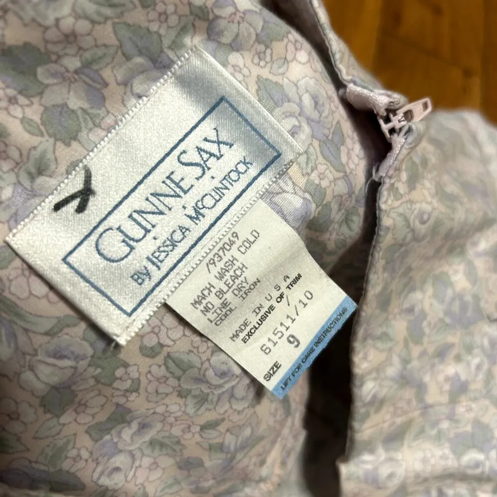 Gunne Sax Jessica McClintock Vintage Maxi Skirt Floral Bows Size 9 Prairie - Image 6