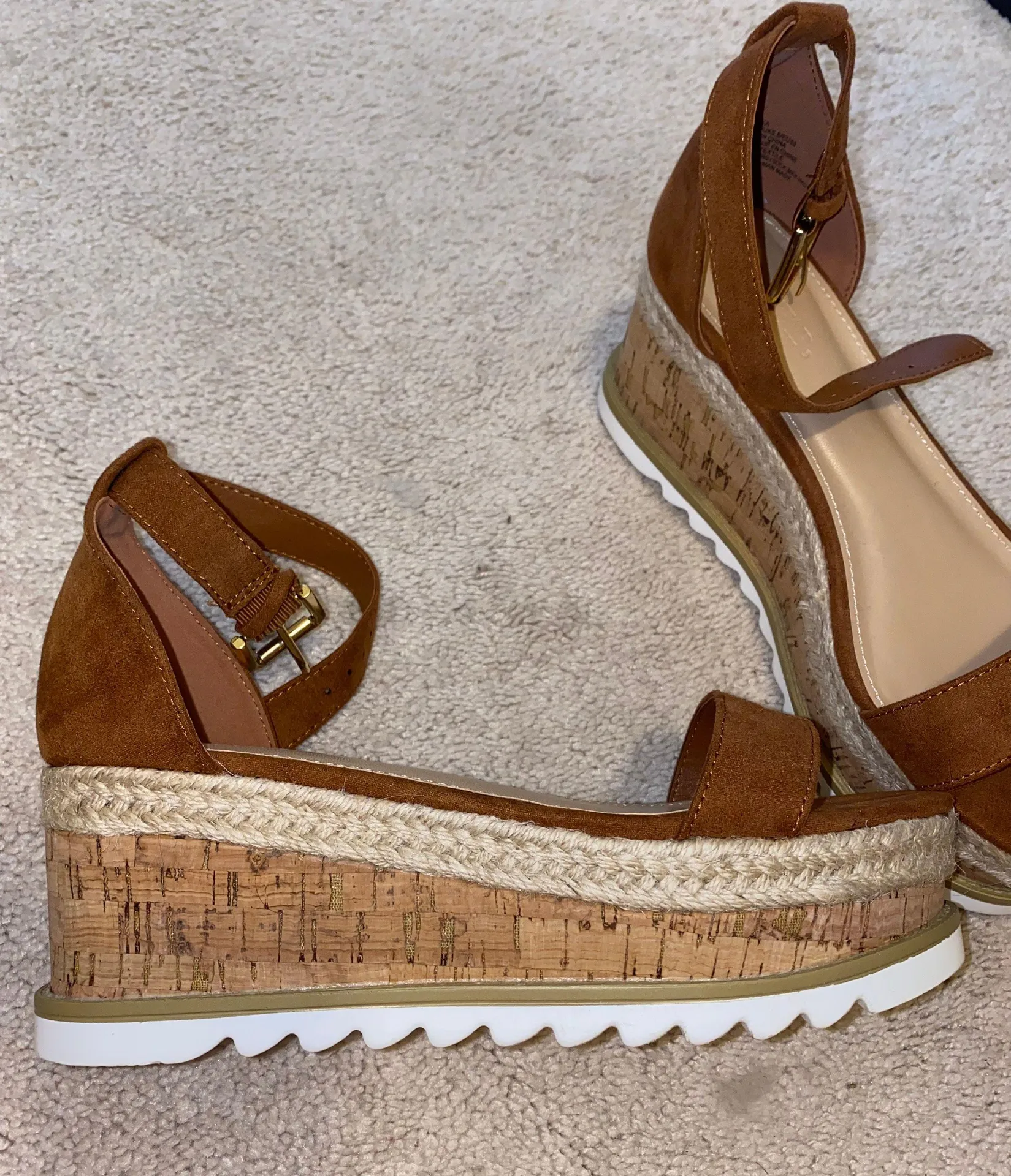 Brown Wedge Sandals - Image 4