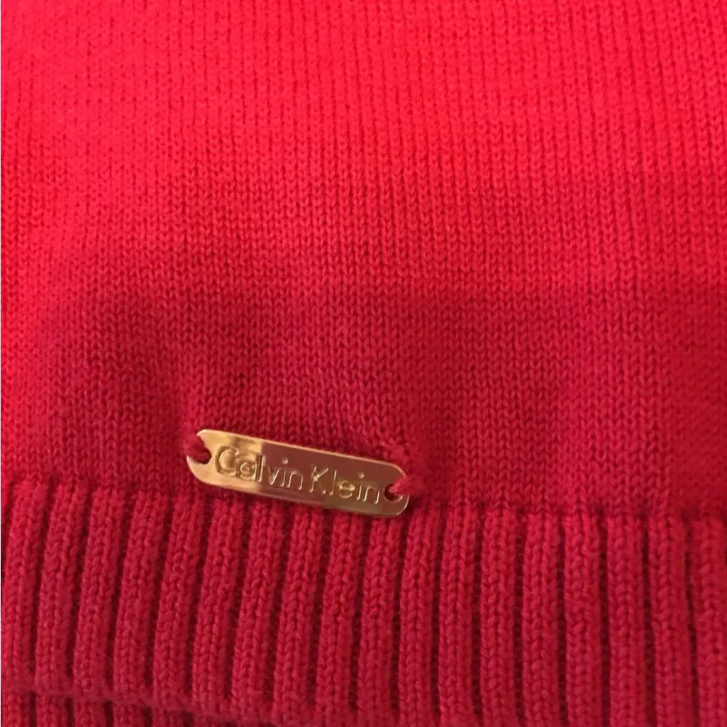 Calvin‎ Klein beaded red long sleeve women’s blouse large - Image 4