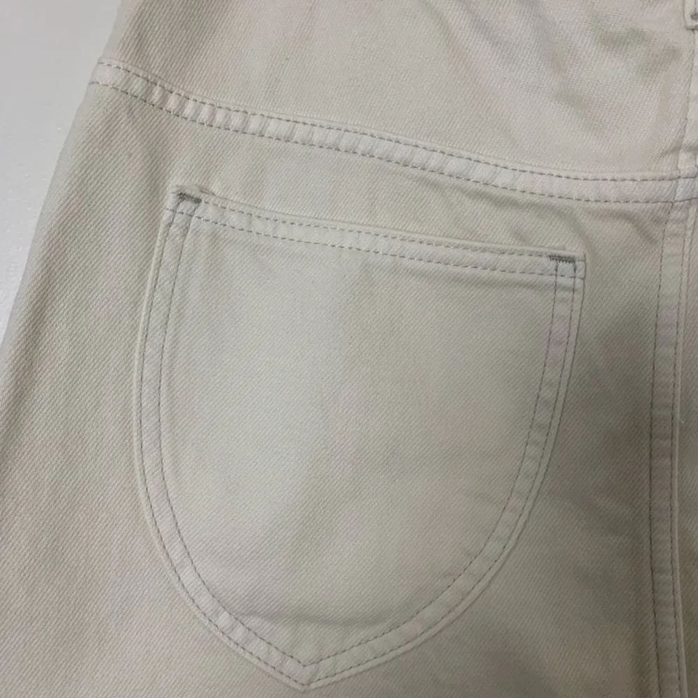 We The Free Fringe Scoop Hem Denim Mini Skirt Size 27 Cream - Image 4
