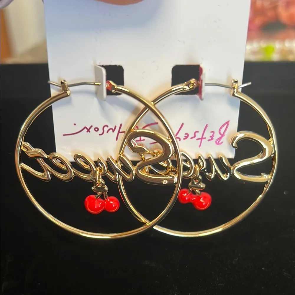 🍒Betsey Johnson | Cherry Hoop Earrings - Image 3