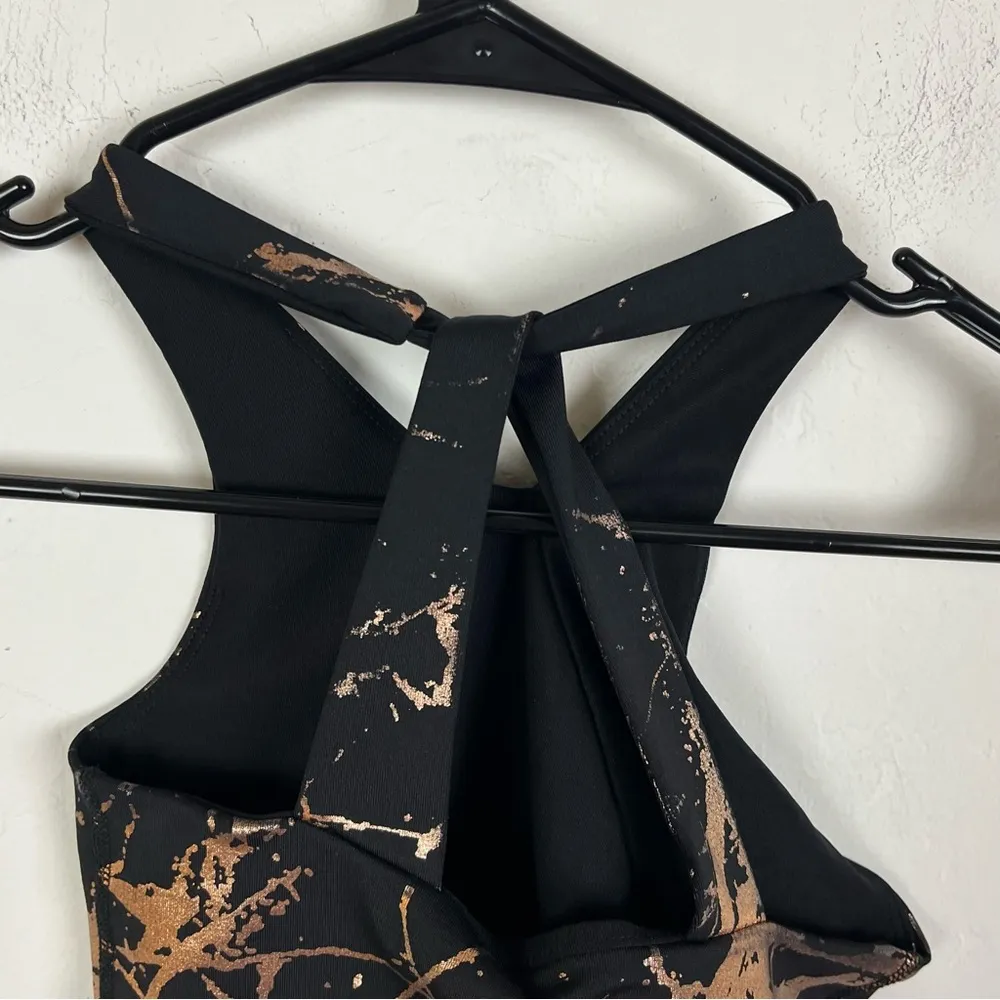 Beyond Yoga Metallic Foil Cracked Asymmetric Bra - Image 5