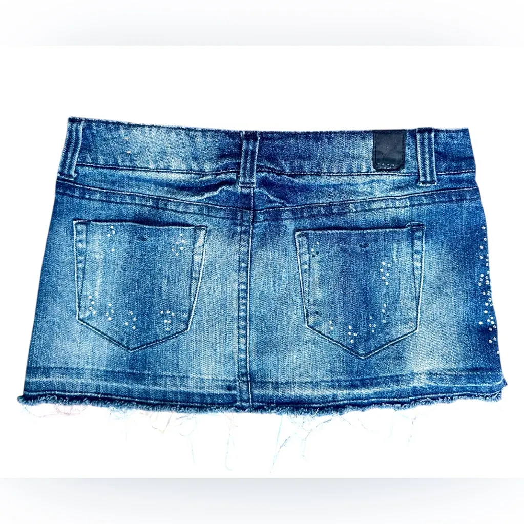 Vintage Y2K Wallflower Bling Mini Jean Skirt Blue Size undefined - Image 4