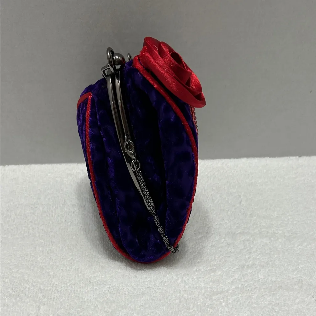 Chic Red and Purple Clutch with Chain Strap - Image 5