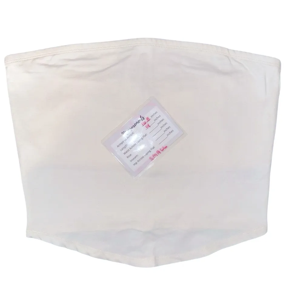 Spirit‎ Jersey White Tube Top Sleeveless Casual Basic Crop Top Bandeau - Image 2