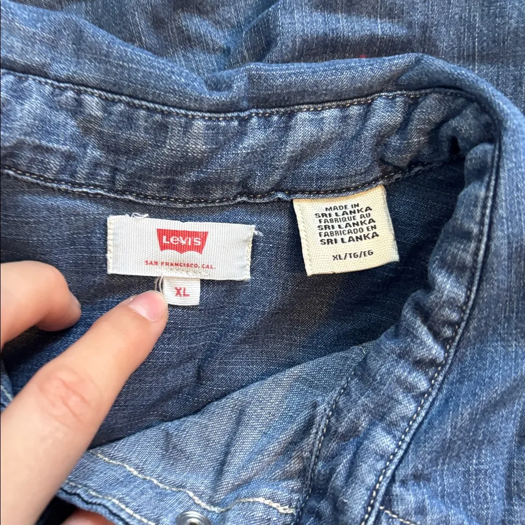 Levi’s iconic western blue chambray denim long tunic dress size XL - Image 3