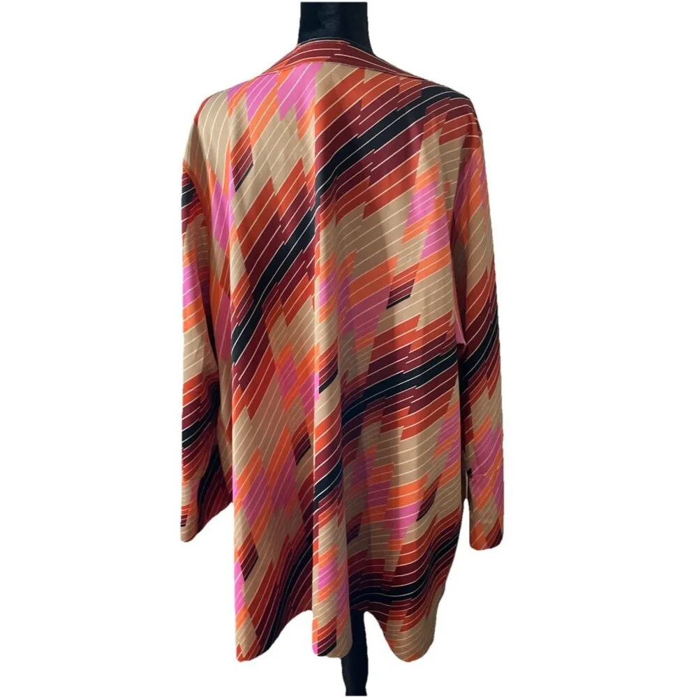 Attitudes by Renee 3X‎ Reversible Cardigan Jacket Abstract 70S Style Retro NEW Pink - Image 3