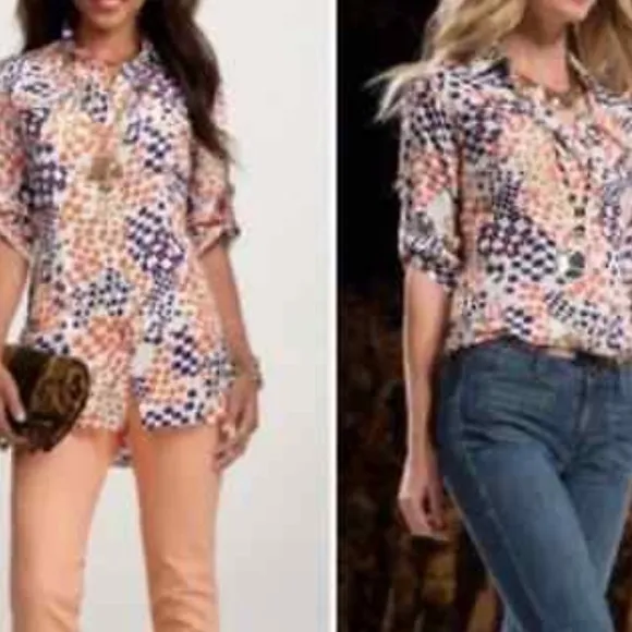 CAbi Haut M Chemisier Rayon Grand Prix Tunique Tab Blouse - Image 2