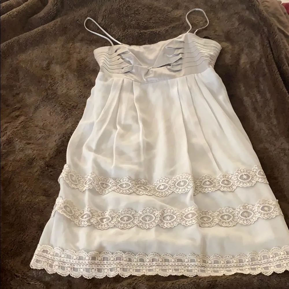 Stella & Jamie Silver Silk Dress Size Medium - Image 2