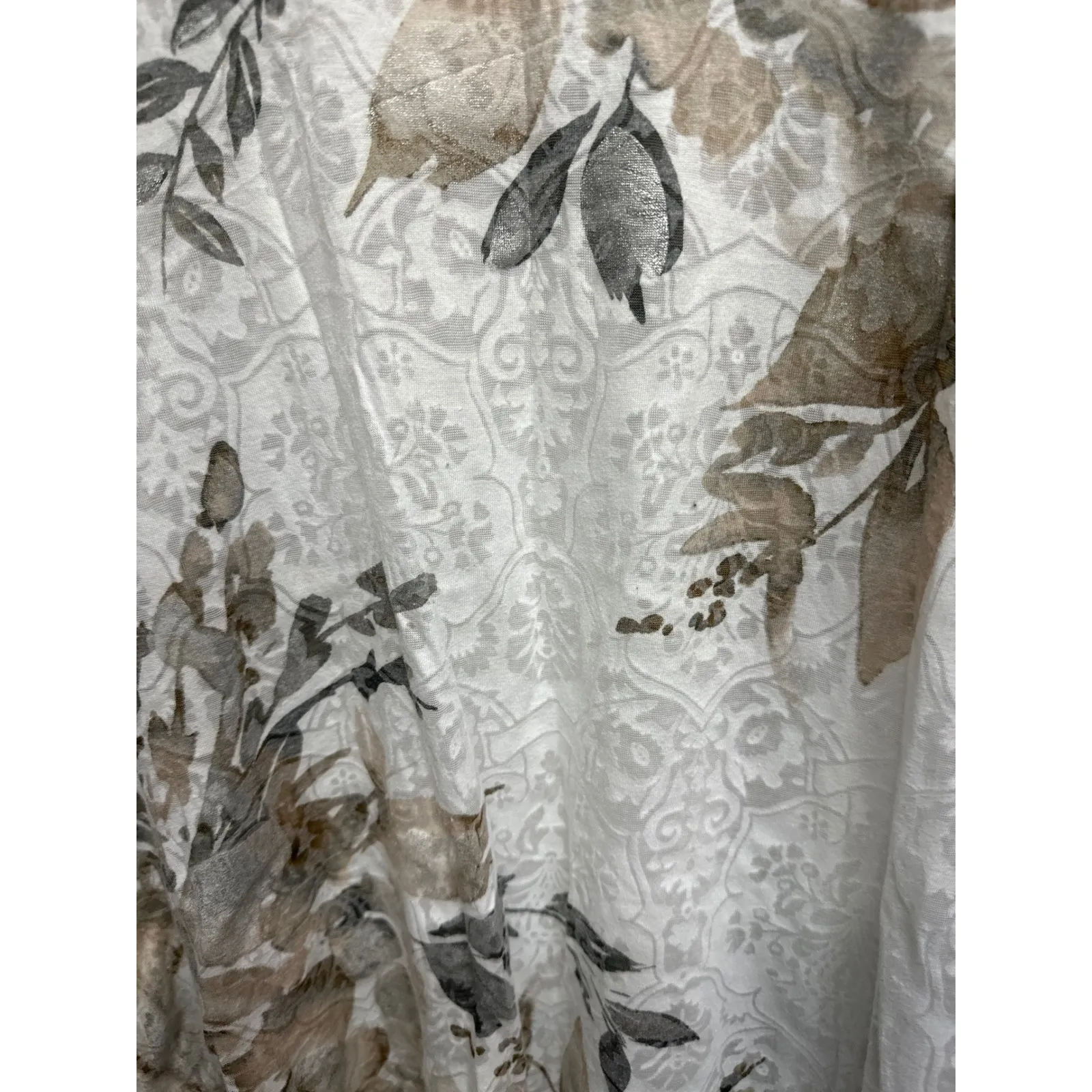 Alfred Dunner Womens 2X Floral Print Long Sleeve Scoop Neck Top Embellished - Image 4