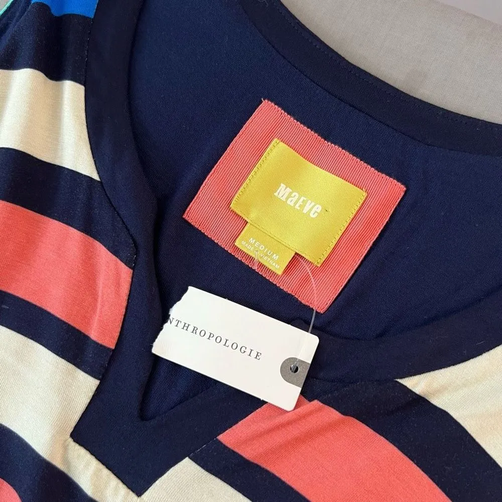 Maeve Anthropologie NWT Davina colorful striped  layered look dress - Image 9