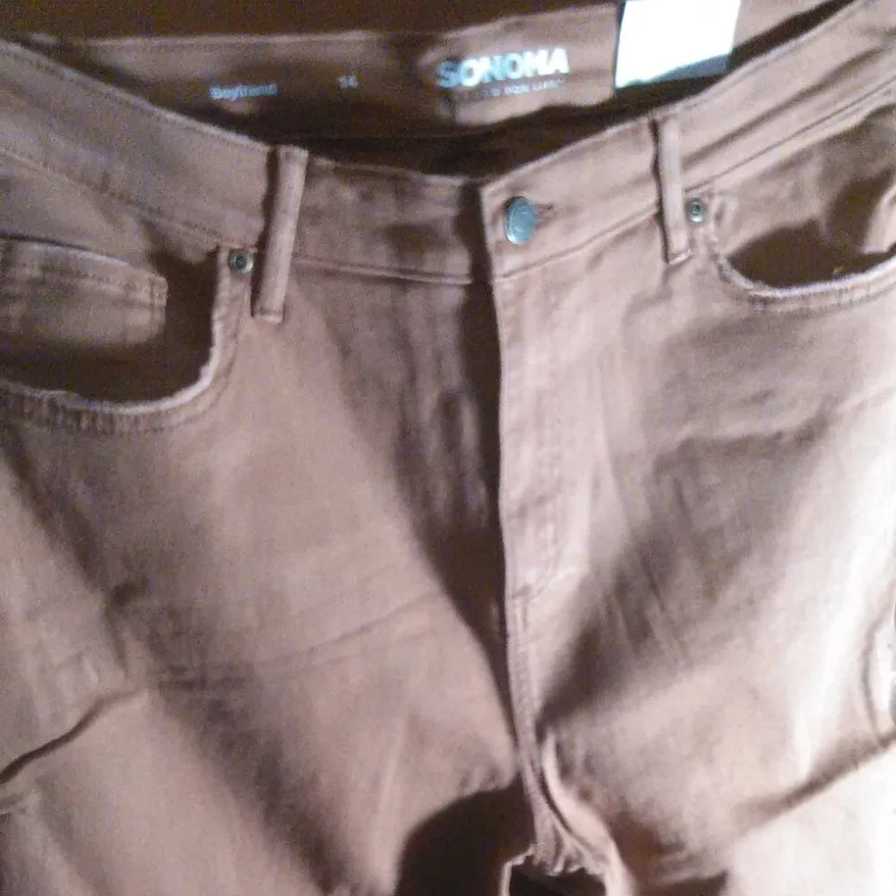 Chocolate Brown Sonoma Boyfriend Jeans (Size 14) - Image 2