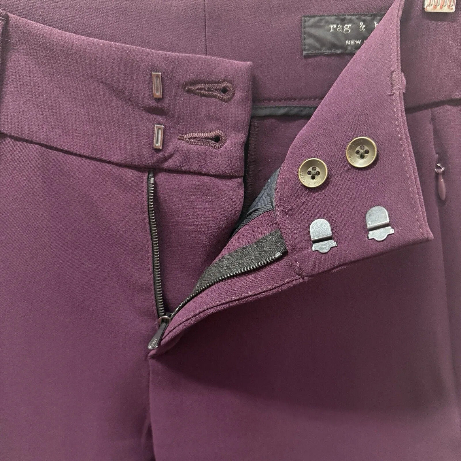 Rag & Bone Malin Skinny Trouser Pants Wine Plum Purple Size 4‎ - Image 9