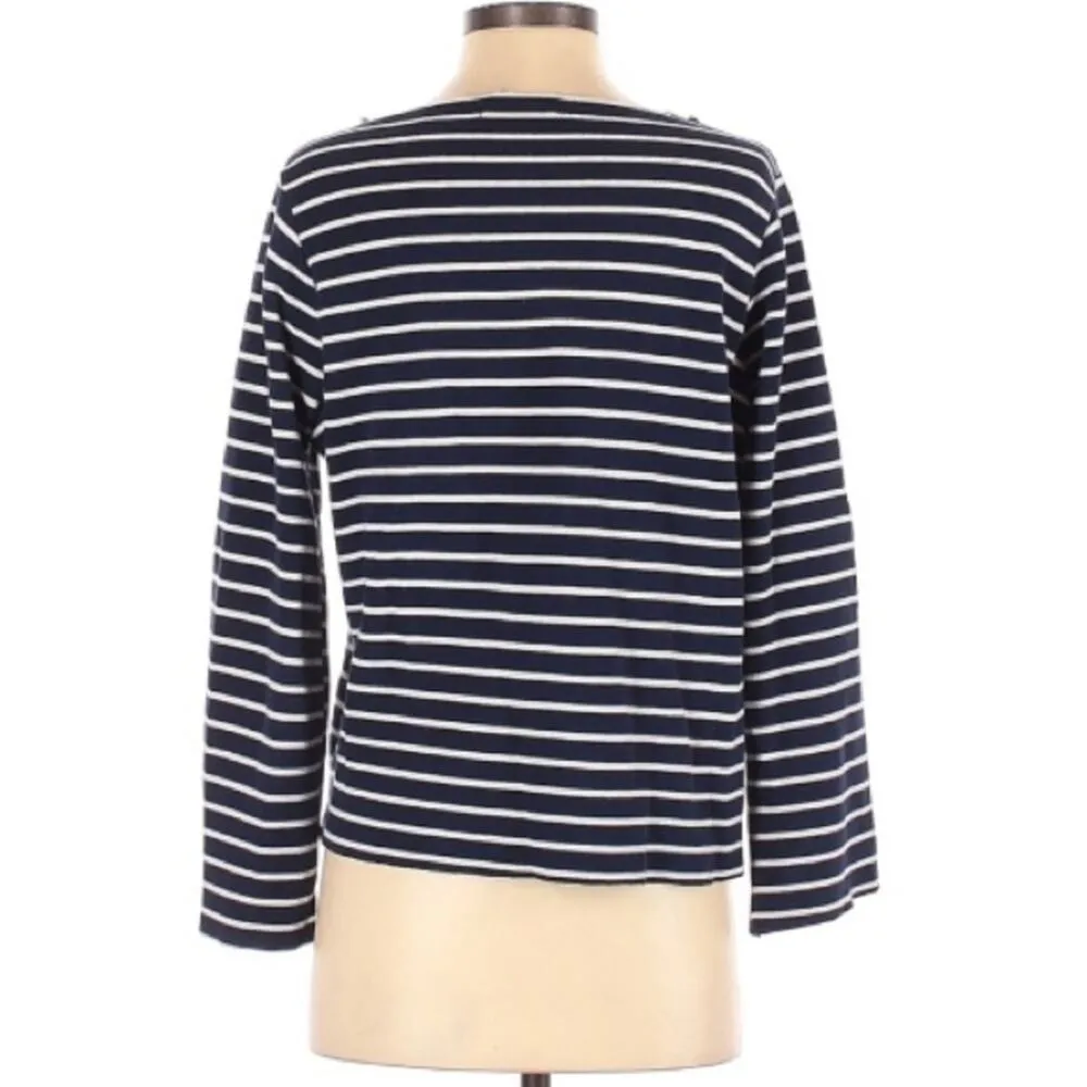 ZARA TRAFALUC Striped Sweater Raw Hem Comfy S - Image 2