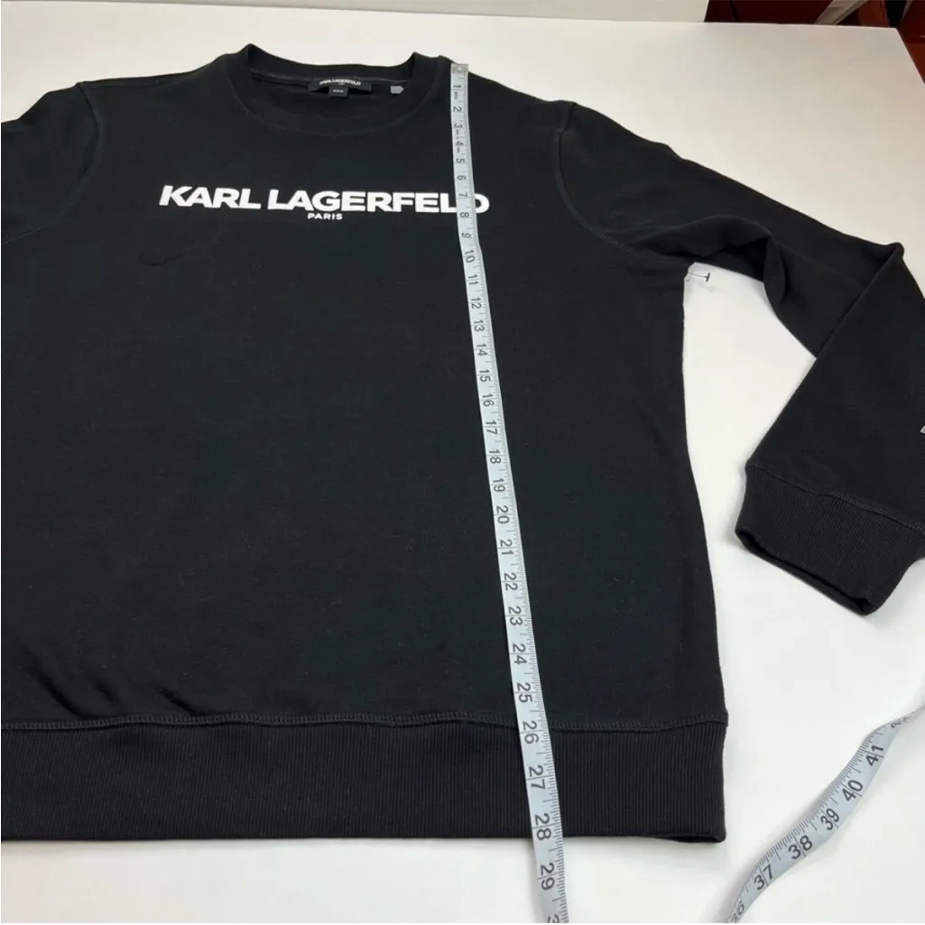 Karl Lagerfeld Paris Womens Size Medium Black Long Sleeve Sweatshirt *FLAWED* - Image 8