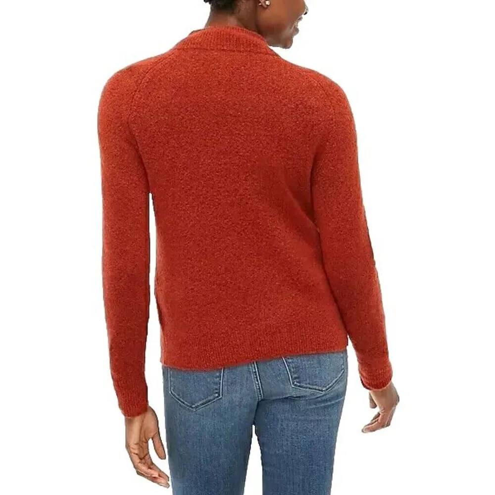 J Crew Cozy Vintage Rustic Burgundy Boho Button Sweater Soft Wool Blend Small - Image 7