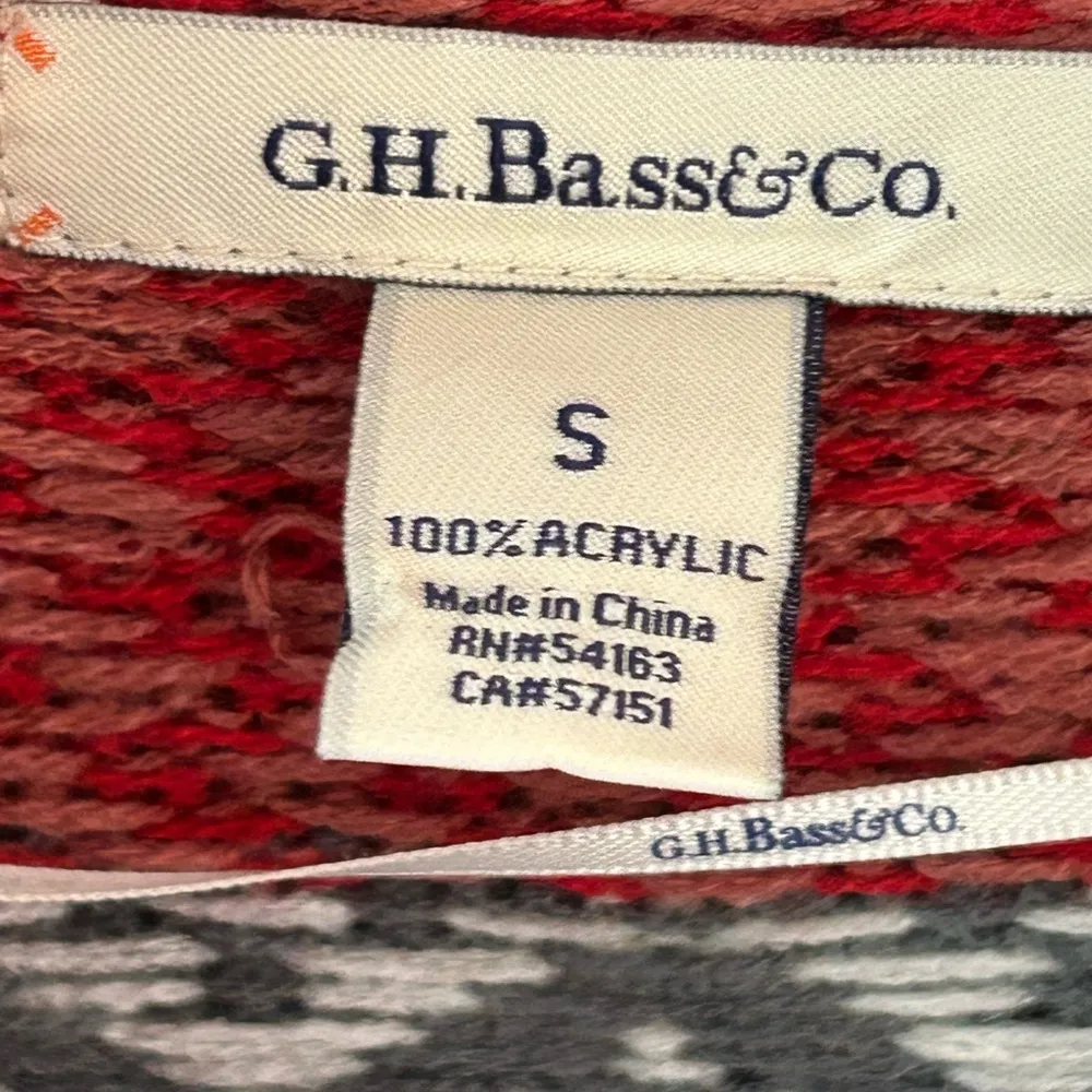 G.H.Bass&Co. sleeveless boho Aztec open front long asymmetrical hem cardigan SM Red - Image 7