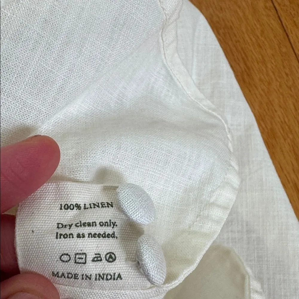 Parterre Parker Linen Midi Button down Dress 1 White - Image 6