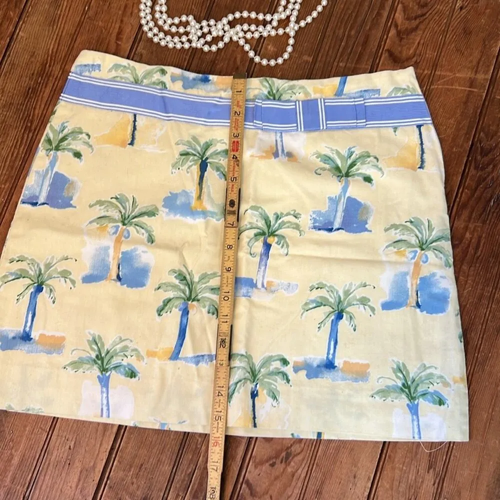 Women’s vintage Molly B preppy Mini skirt yellow palm trees size 8 made in USA - Image 4